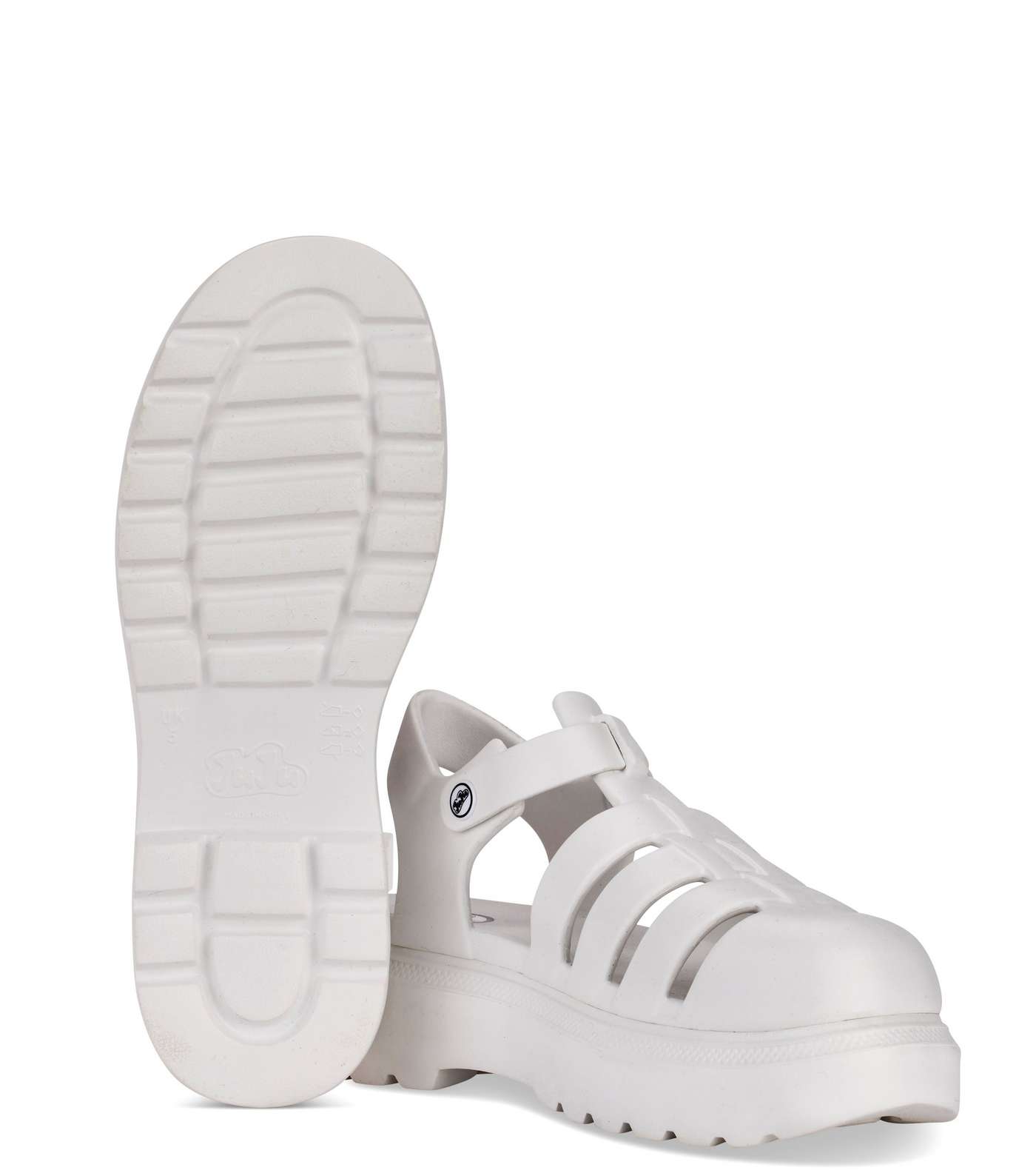 JUJU White Chunky Jelly Sandals Image 3