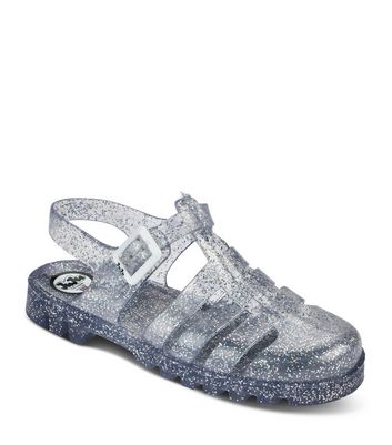 Silver glitter jelly online shoes