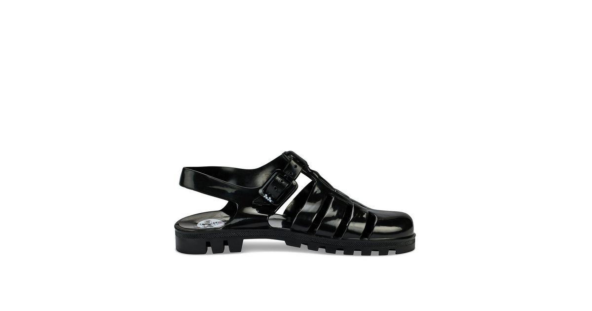 JUJU Black Jelly Sandals New Look