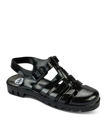 Womens black 2024 jelly sandals