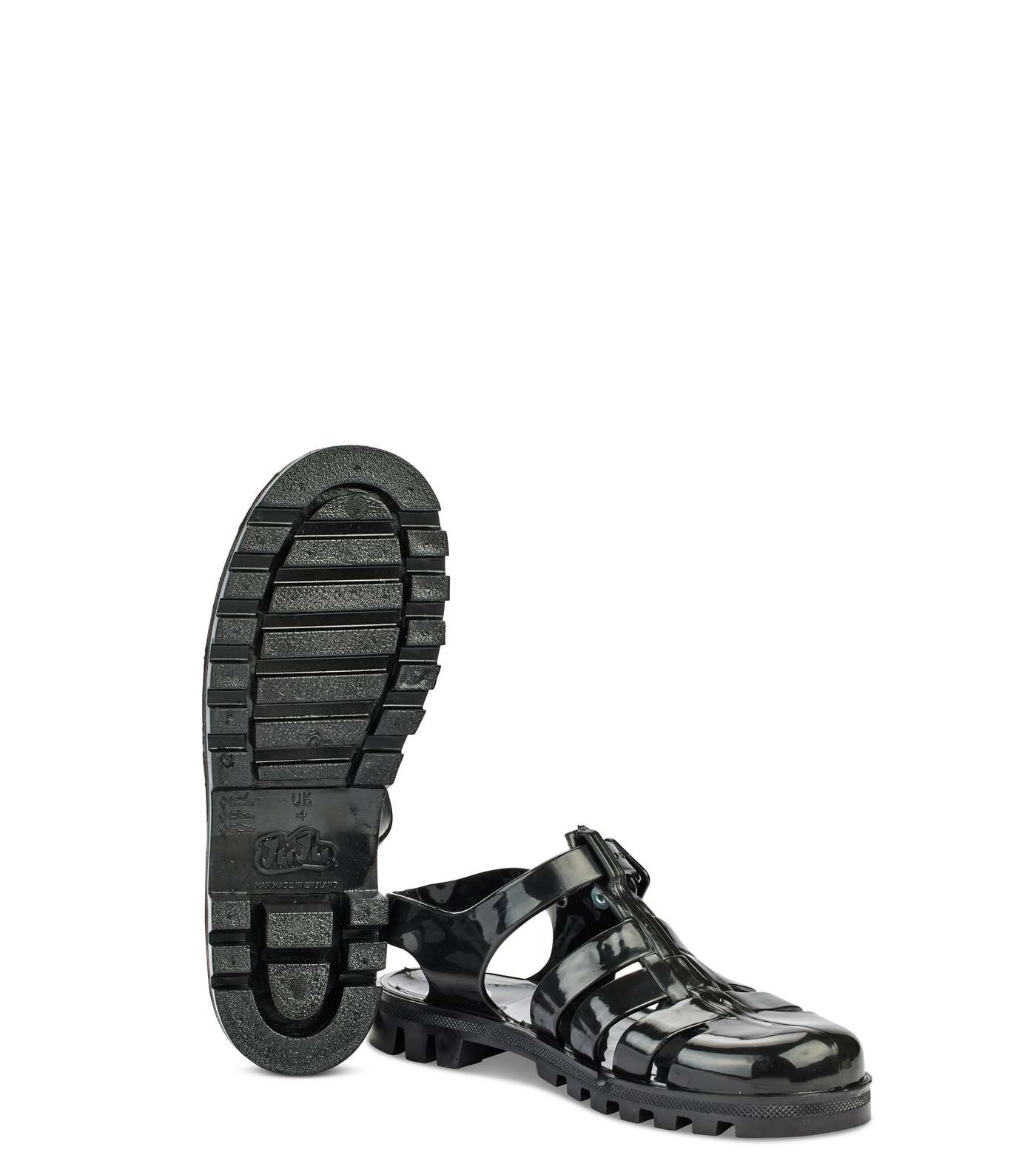 JUJU Black Jelly Sandals Image 3