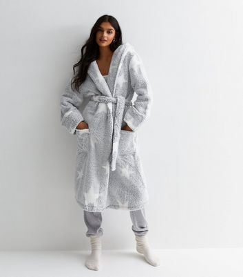 New look grey cheap dressing gown