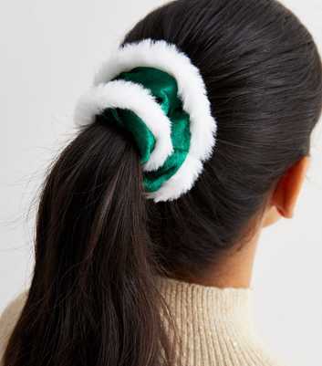 Green Velvet Santa Scrunchie