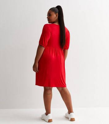 Plus size red sales t shirt dress