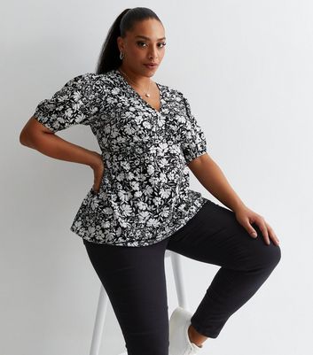 New look black discount puff sleeve top