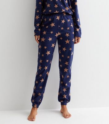 Tall Blue Fleece Pyjama Set with Star Print New Look