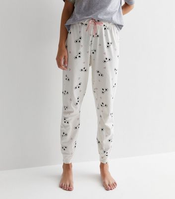 Petite Grey Cuffed Jogger Pyjama Set with Koala Print New Look