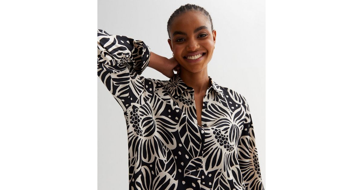 Black And White Floral Tunic