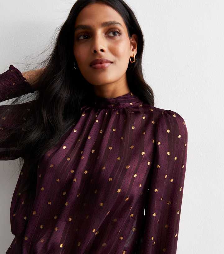 Sheer-ly Mine Burgundy Mesh Long Sleeve Button-Up Top
