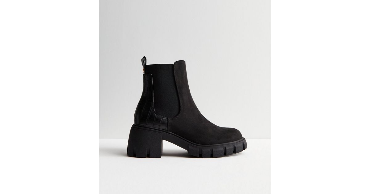 Foxy Faux Leather Croc Chelsea Boots