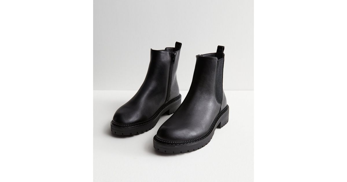 faux croc leather chelsea boots
