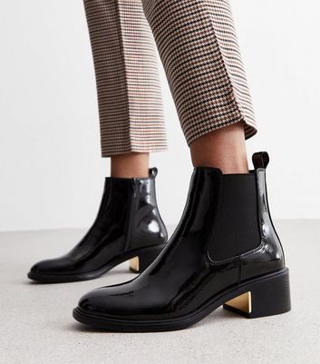 ルック New Look heeled chelsea boots in black レディース - ブーツ