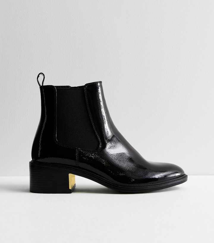 black patent boots topshop