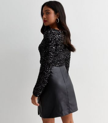 Black long hotsell sleeve sparkly top