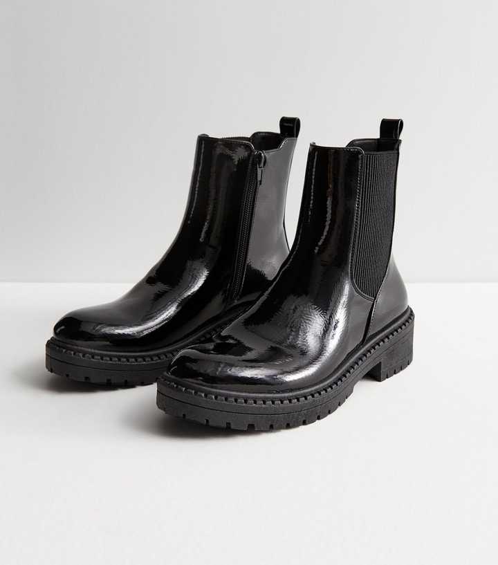 river island chunky patent boots