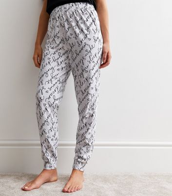 Black Jogger Pyjama Set with Dream Snooze Sleep Logo Print New Look