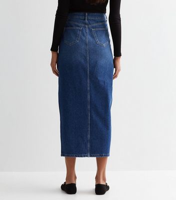 Mid length on sale denim skirts 2018