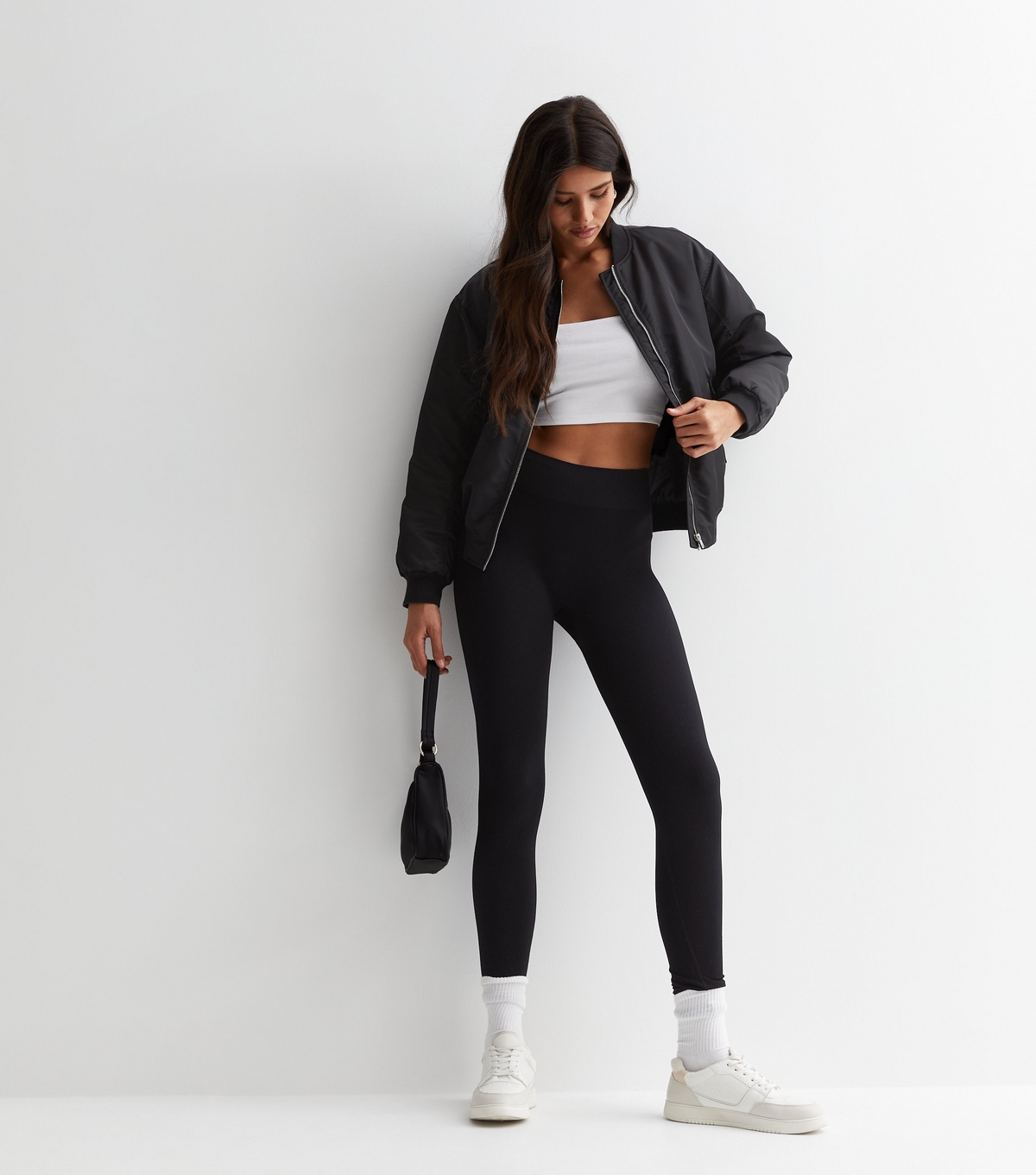 Women's Tall Black Seamless Leggings New Look