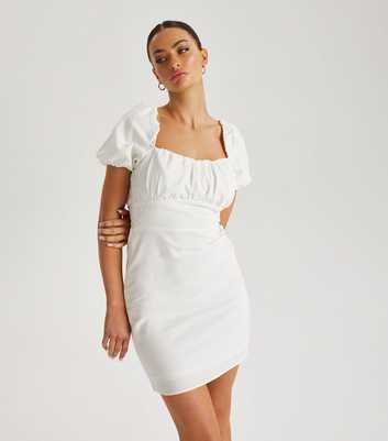 Urban Bliss White Puff Sleeve Mini Dress