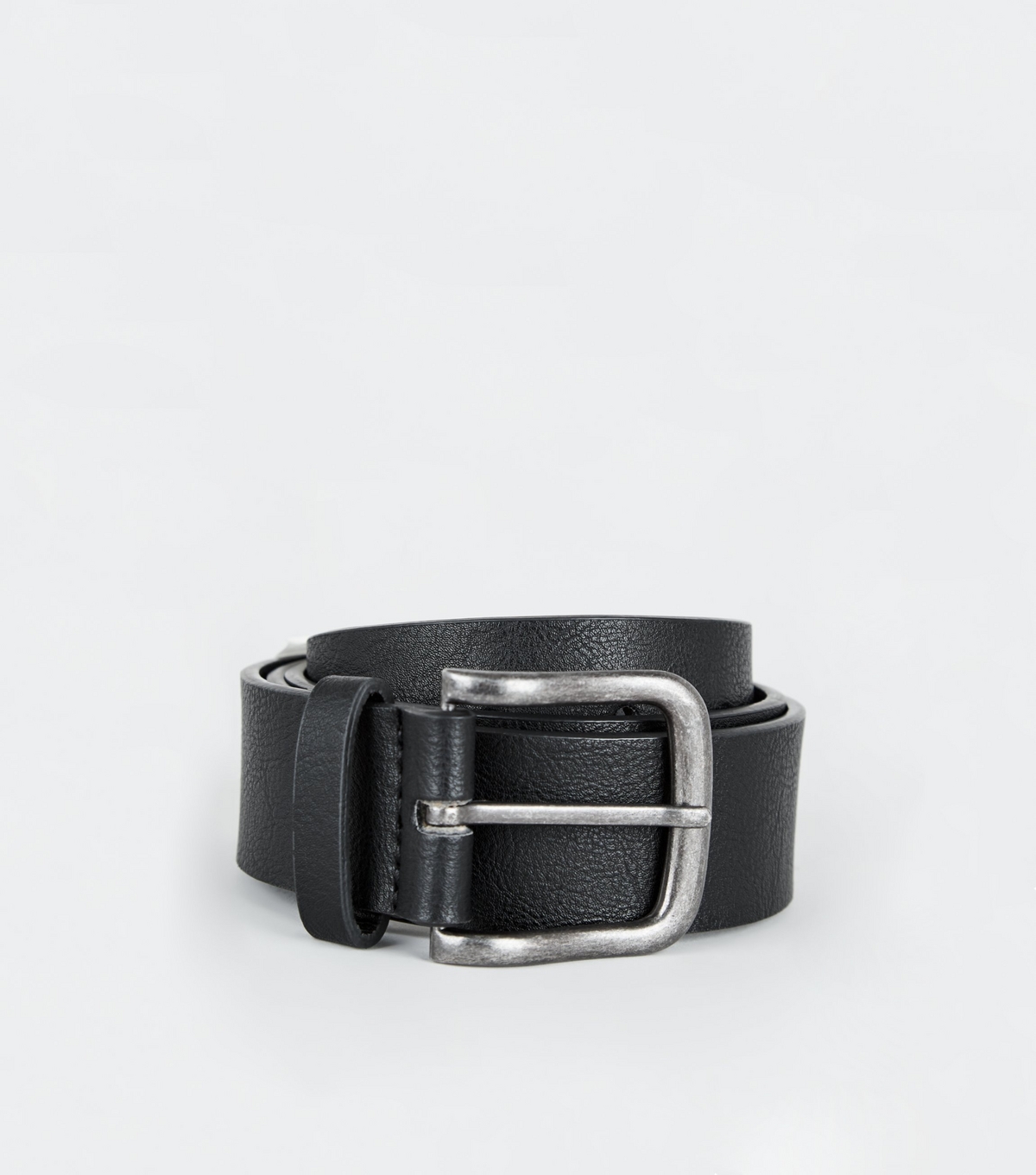 Men's Black Leather-Look Belt New Look