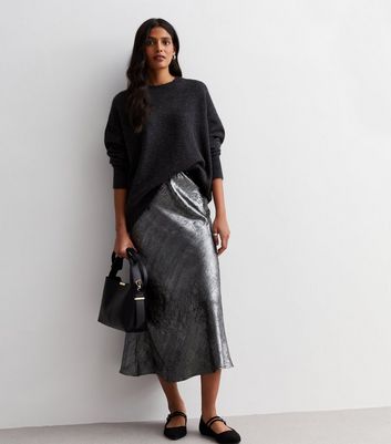 Metallic satin slip outlet skirt vince