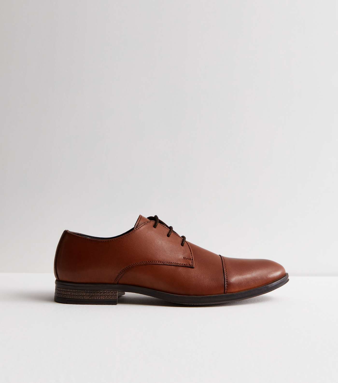 Jack & Jones Dark Brown Leather Oxford Shoes Image 3