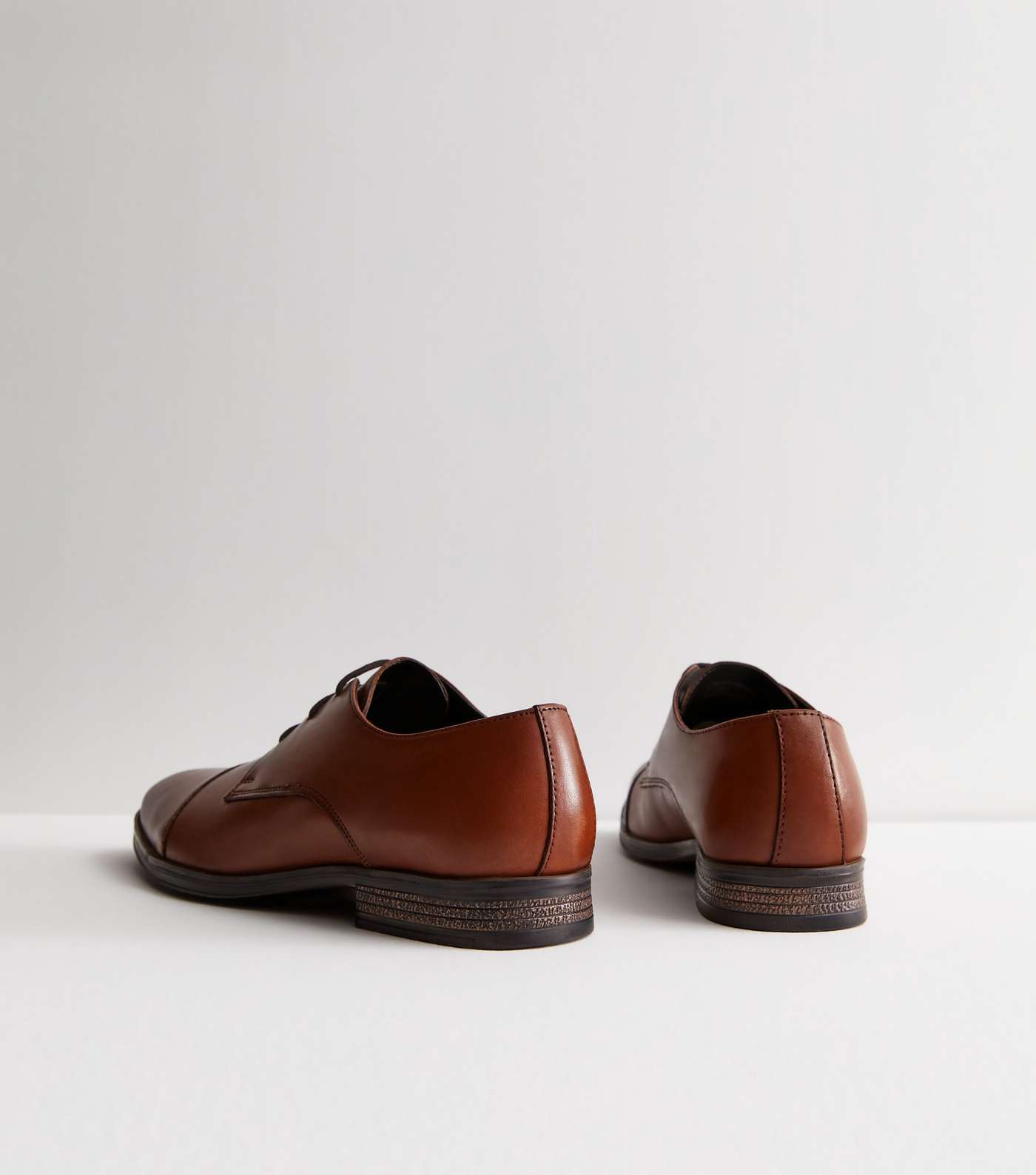 Jack & Jones Dark Brown Leather Oxford Shoes Image 5