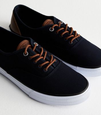 Mens navy 2024 canvas shoes