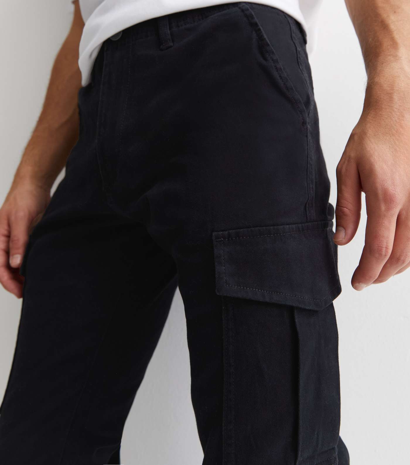 Jack & Jones Black Slim Fit Cargo Trousers Image 3