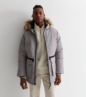 Jack & jones parka cheap jacket with faux fur hood