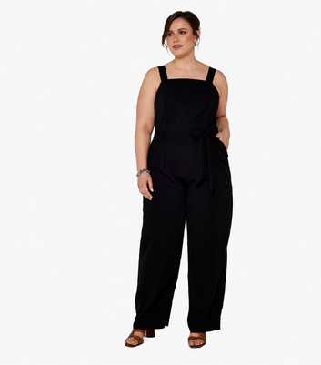 Apricot Curves Black Strappy Dungaree Jumpsuit