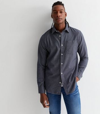 Men's Jack & Jones Navy Abstract Print Long Sleeve Shirt New Look