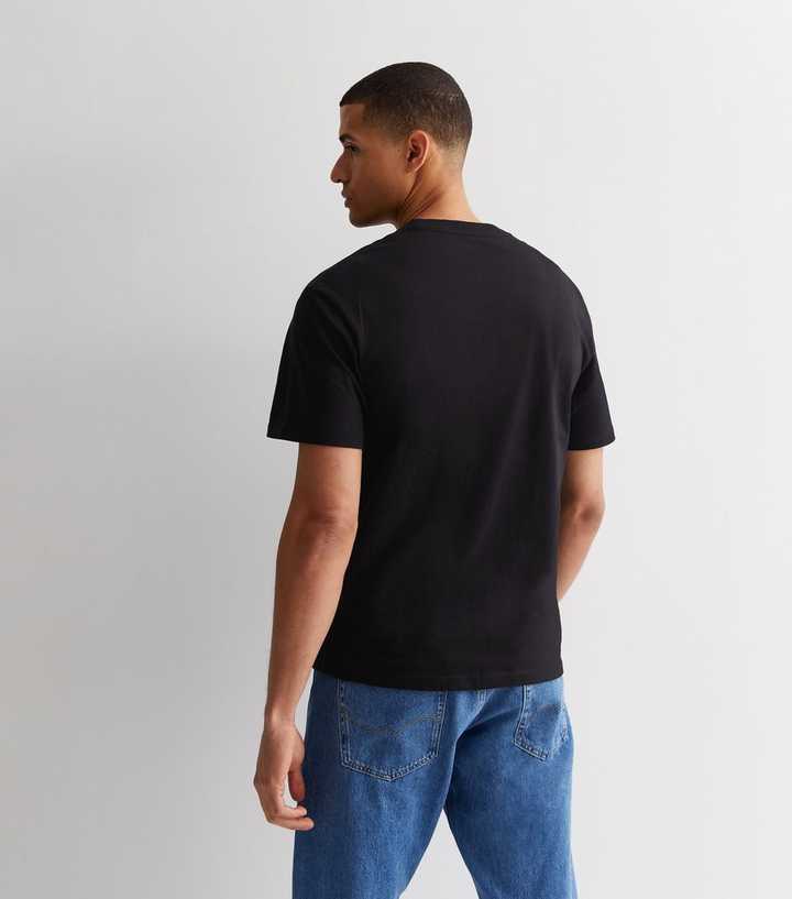 jack and jones plain black t shirt