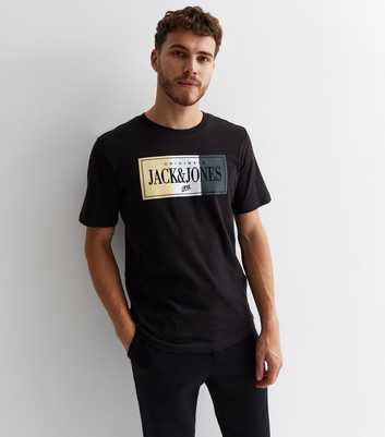 Jack & Jones Black Cotton Logo T-Shirt