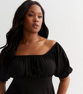 Black bardot store dress plus size