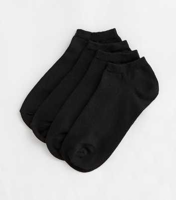 4 Pack Black Trainer Socks
