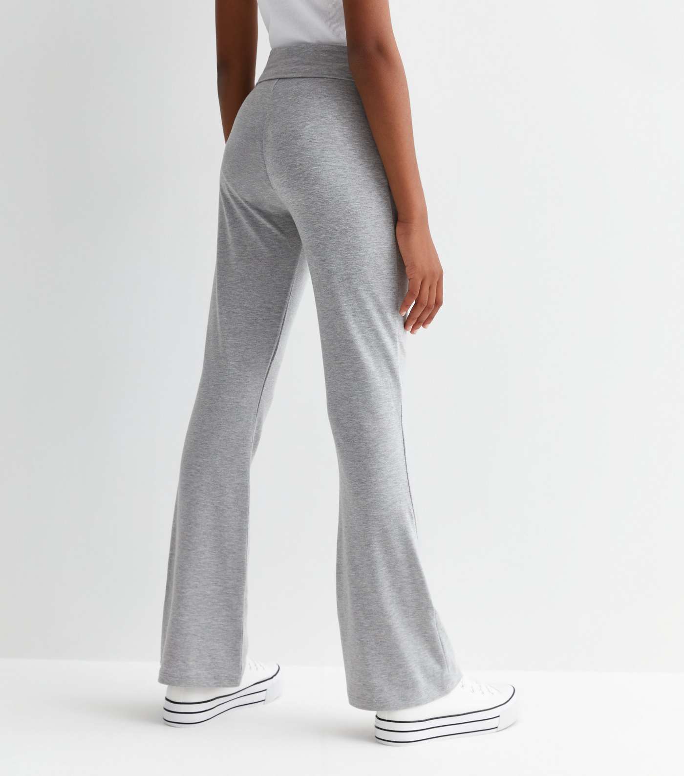 Girls Grey Flared Trousers Image 4