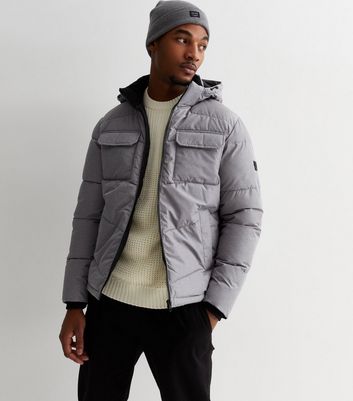 New look grey hooded hotsell puffer jacket