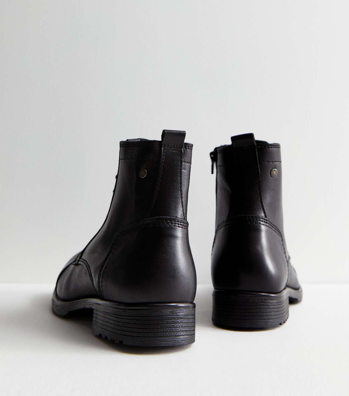 Jack & Jones Black Leather Boots Image 4