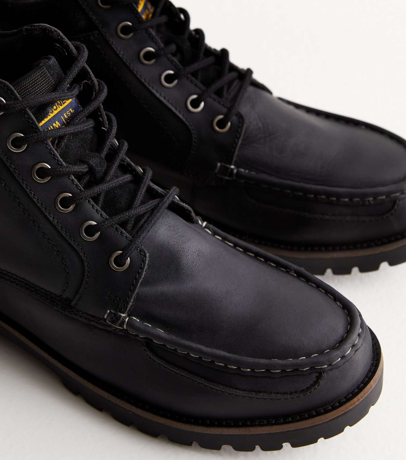 Jack & Jones Black Leather-Look Boots Image 4