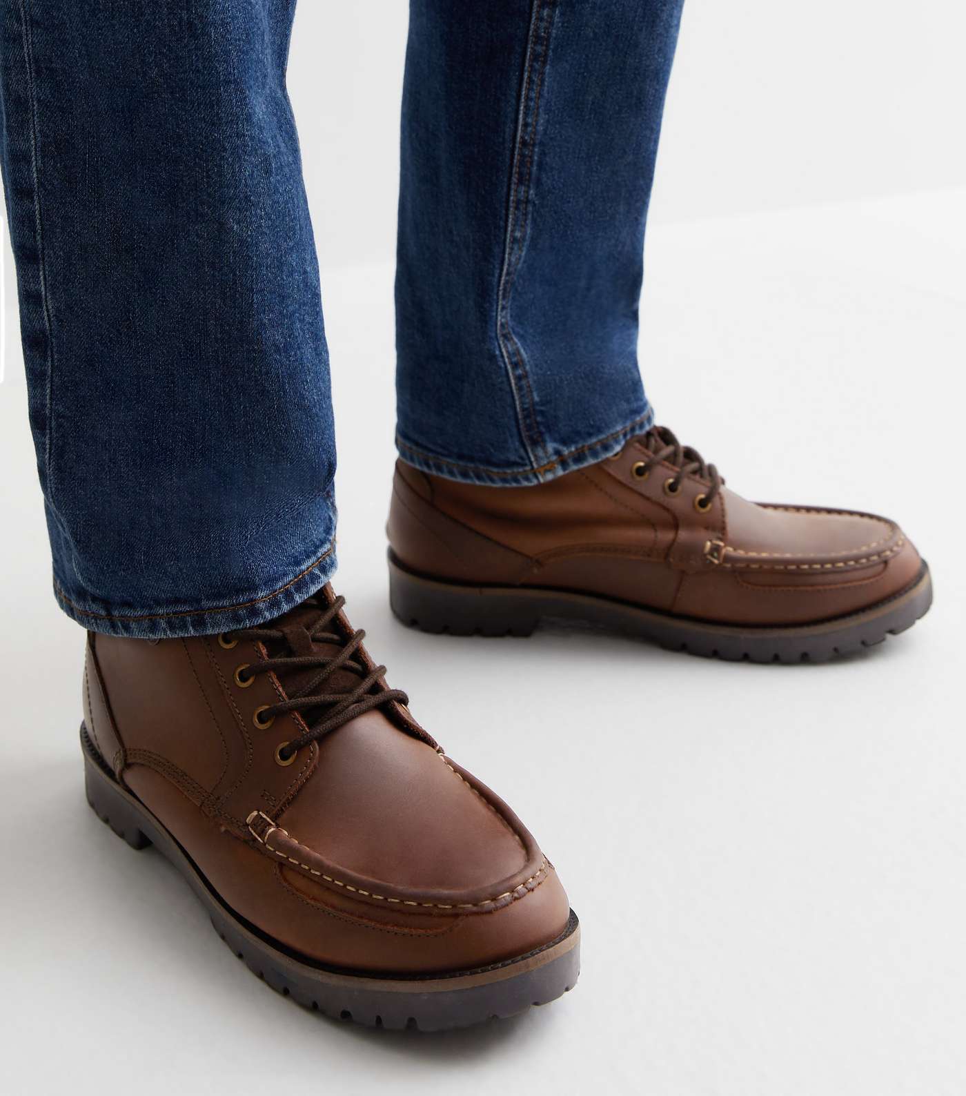 Jack & Jones Dark Brown Leather-Look Boots Image 2