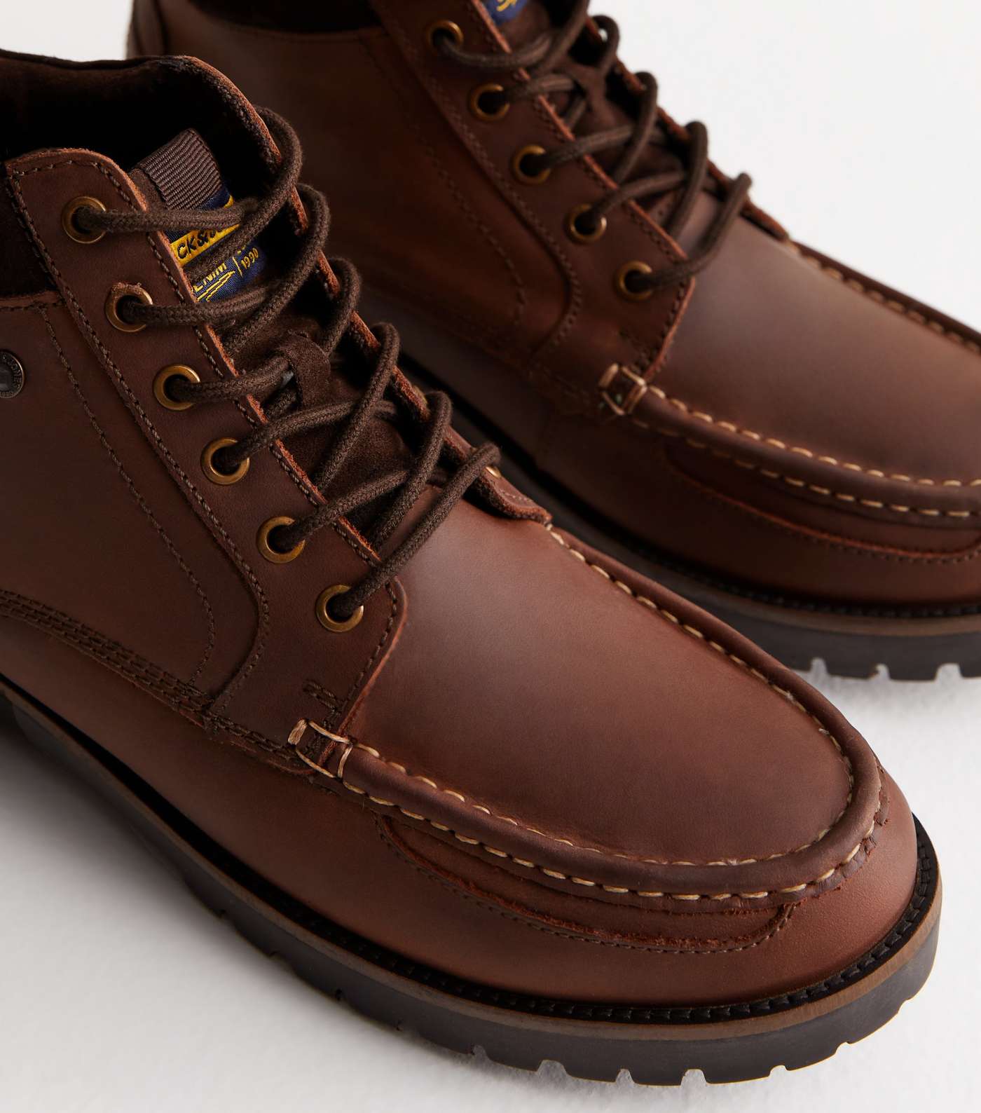Jack & Jones Dark Brown Leather-Look Boots Image 4