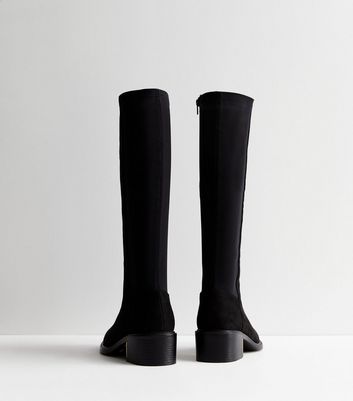 Black Knee High Stretch Riding Boots New Look