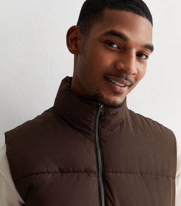 Men's Only & Sons Light Brown Puffer Gilet New Look