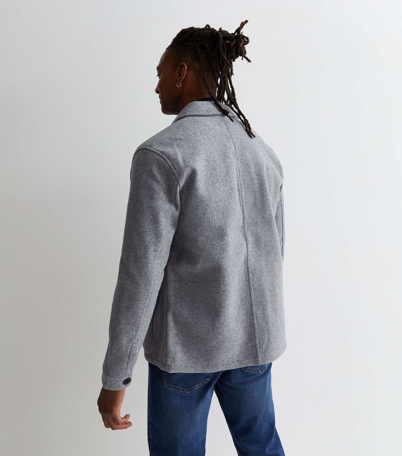 Only & Sons Grey Pocket Front Shacket Image 4