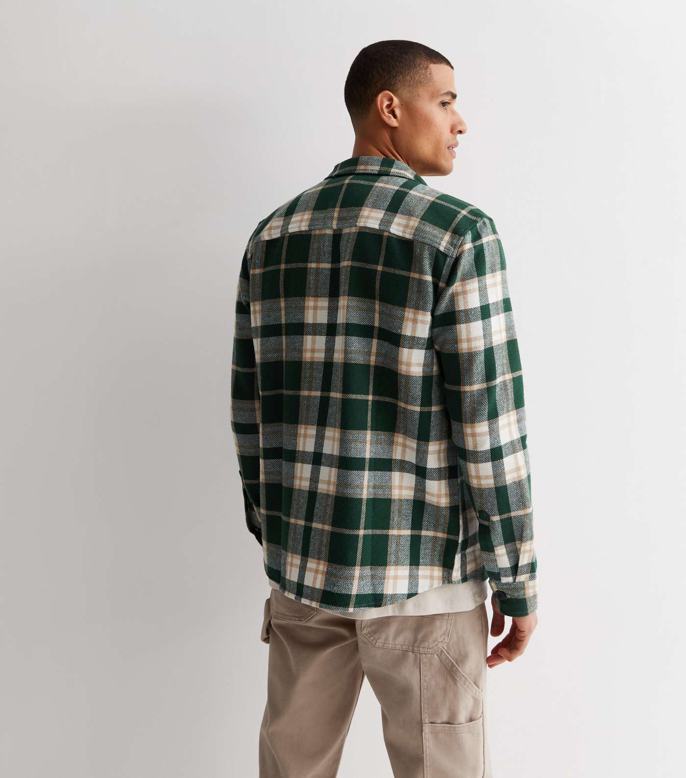 Only & Sons Green Check Overshirt Image 4