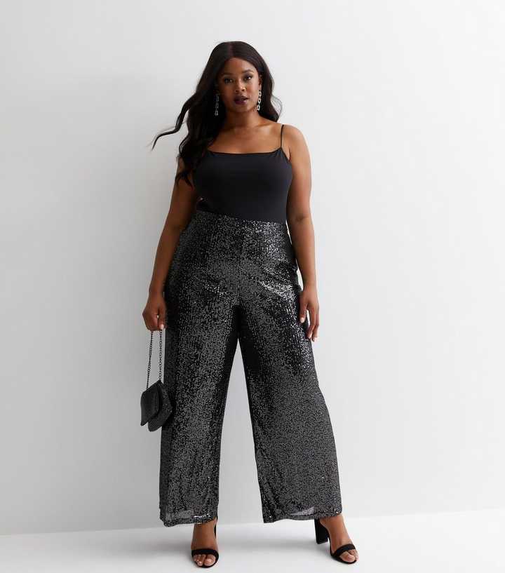 Sequin Wide Leg Pants