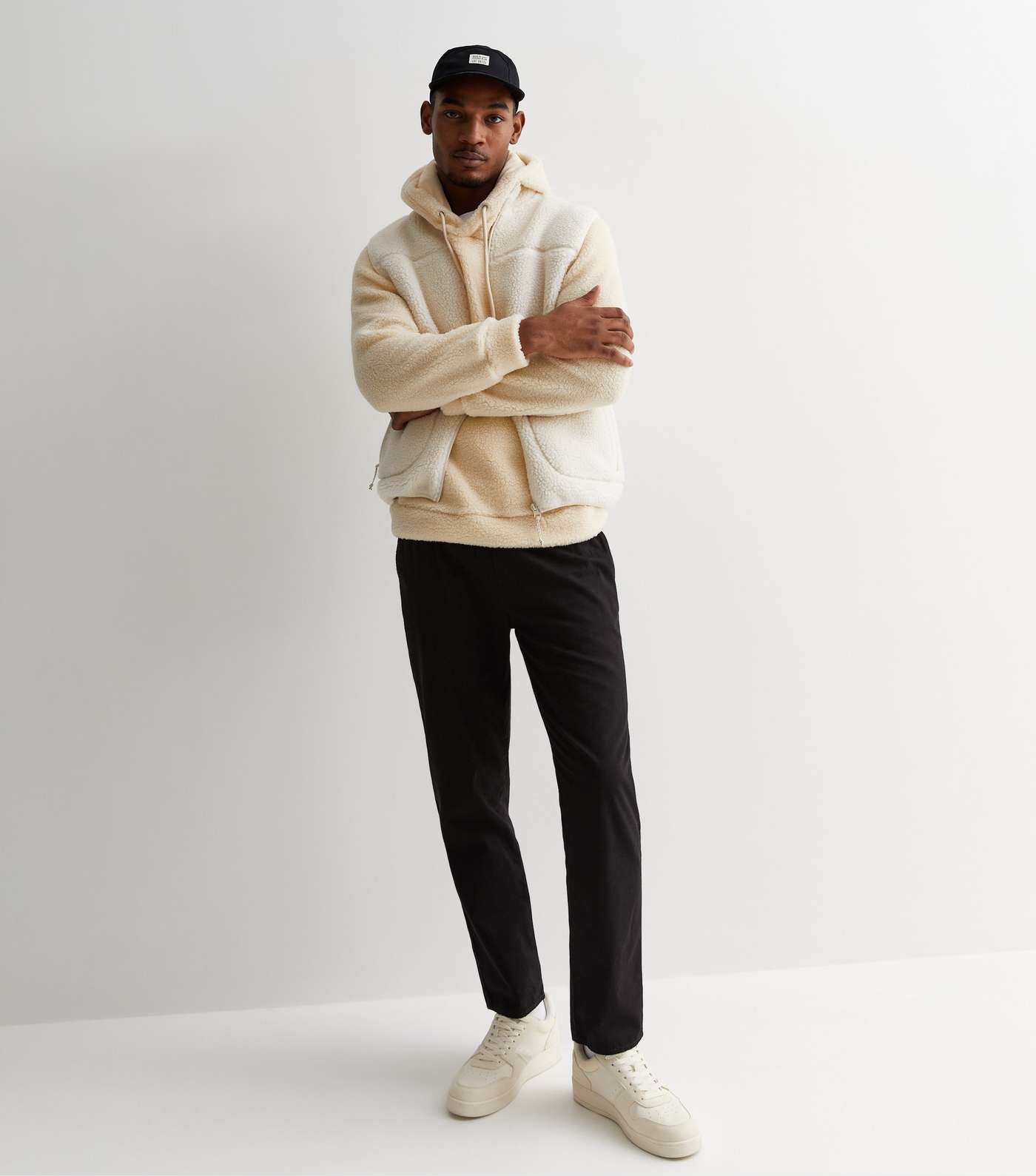 Only & Sons Off White Teddy Hoodie Image 2