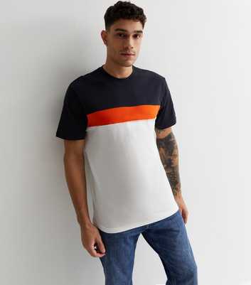 Only & Sons Navy Cotton Colour Block T-Shirt