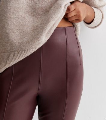 Faux leather leggings(burgundy) – MimiAce Collection